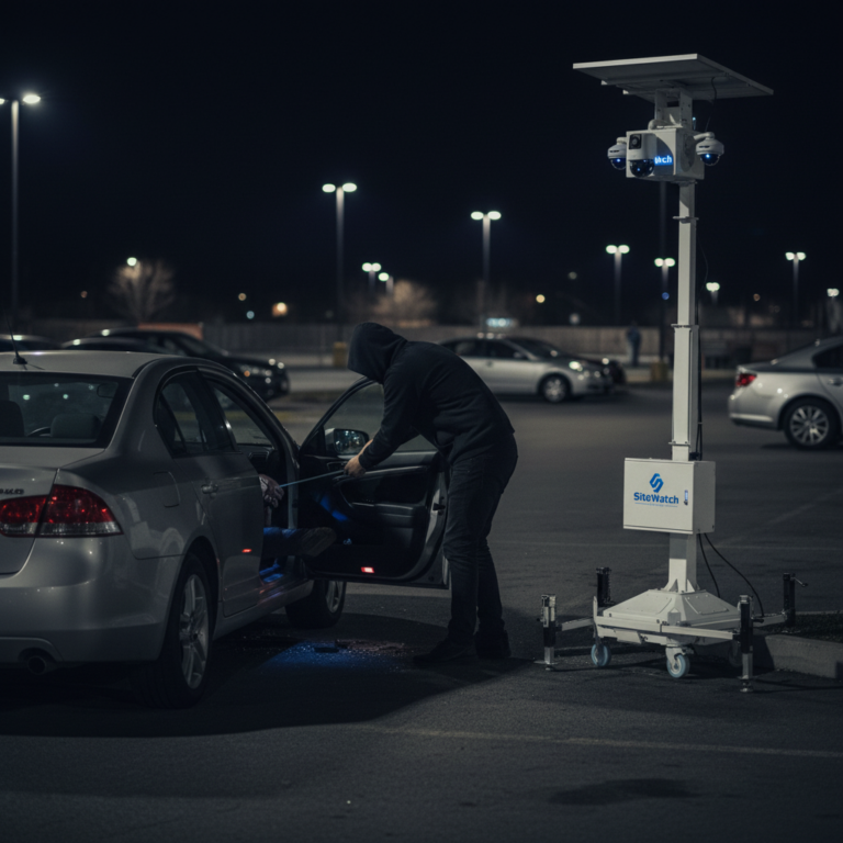 Crime and theft protection Sitewatch Mobile camera surveillance